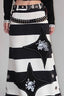Vintage Punk Skull Print Maxi Skirt