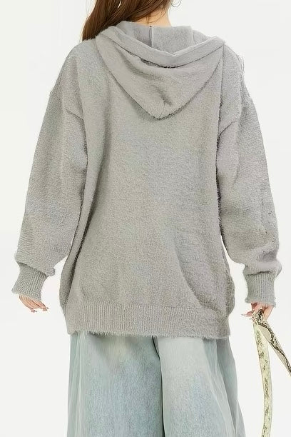 Fluffy Letter Graphic Pullover Hoodies