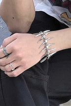 Gothic Silver Thorn Spike Bracelet