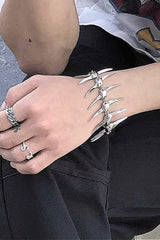 Gothic Silver Thorn Spike Bracelet