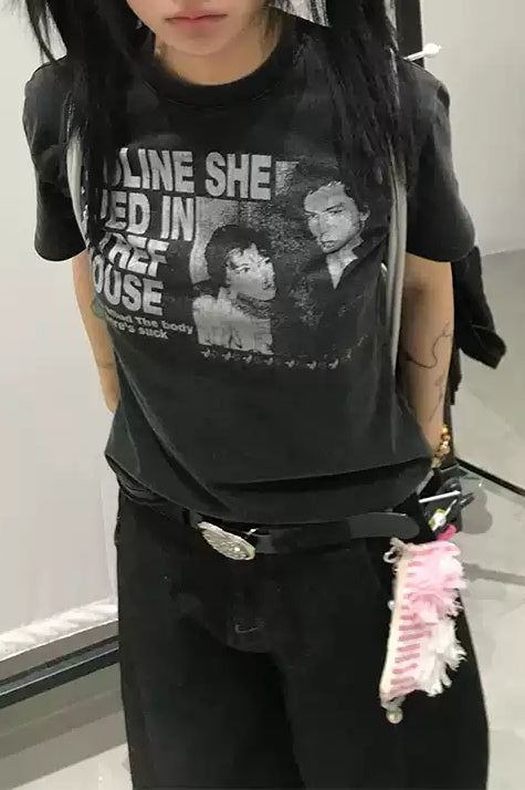 Distressed Retro Heavy Cotton Fitted T-shirt Main image