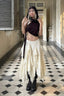 Leopard Ruffle Asymmetrical Maxi Skirt