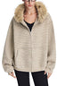 Fine Stripe Fluffy Trim Hoodies
