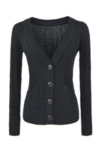 Vertical Rib Button Pocket Cardigans