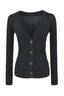 Vertical Rib Button Pocket Cardigans