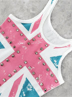 Street Style Flag Print Tank Top