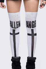 Dark Cross Print Gothic Socks