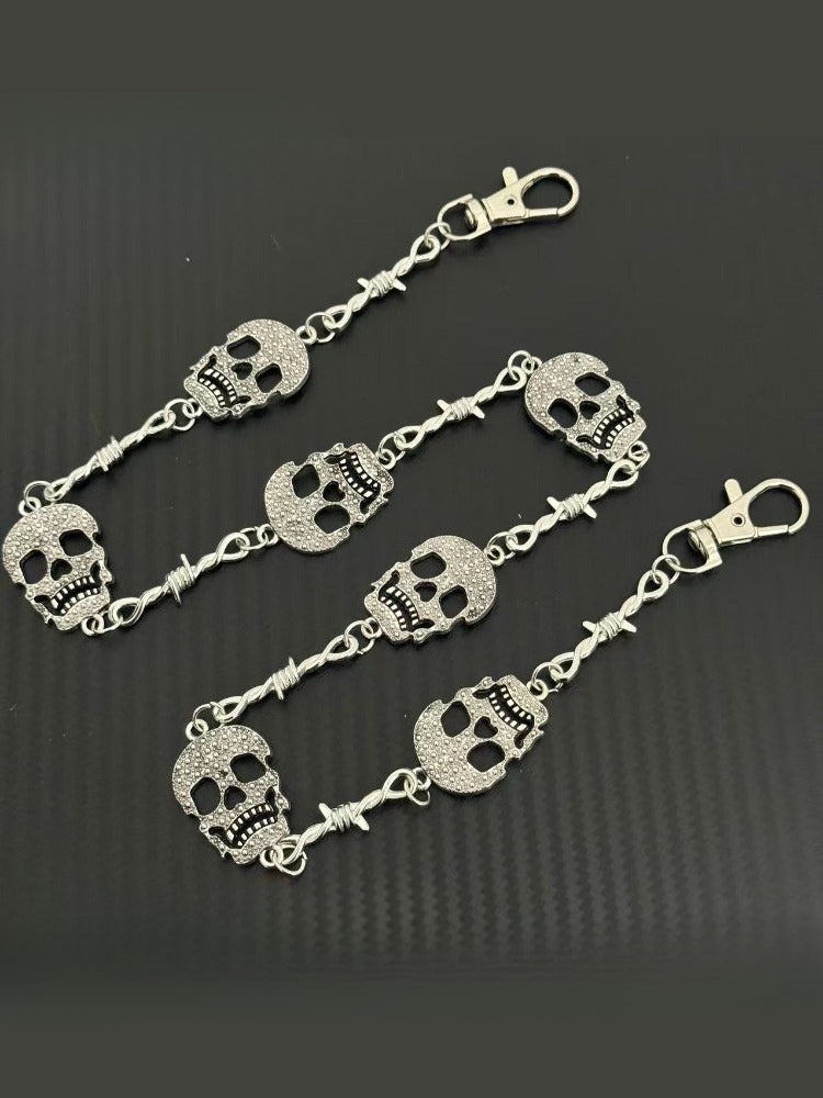 Street Retro Black Cross Pendant Waist Chain