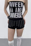 Studded Patchwork Bermuda Shorts