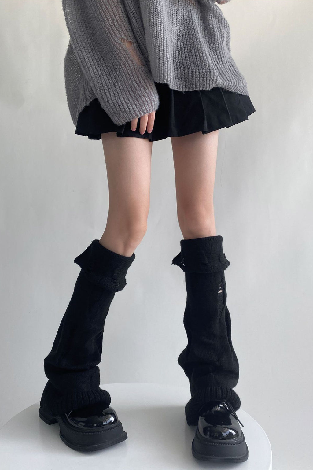 Knitted Ripped Flared Stacked Leg Warmers