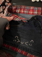 Sexy Slim Plaid Rhinestone Shorts