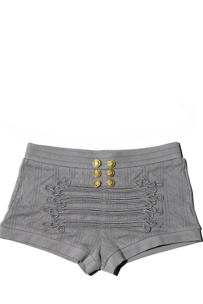 Embroidered Short-Sleeve Shorts