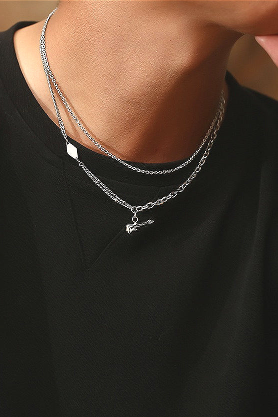 Street Guitar Layered Necklace