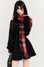 One Shoulder Cinched Waist Dark Girl  Mini Dress