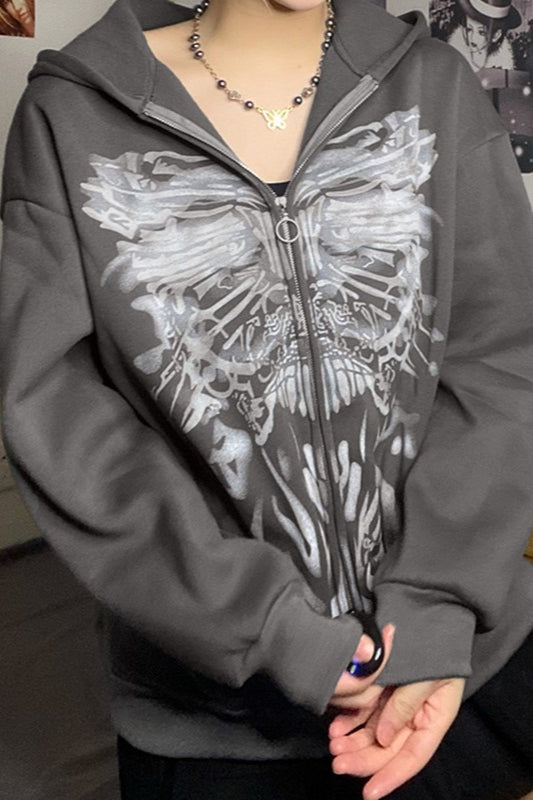 Dark Aesthetic Color Block Hoodie Main image