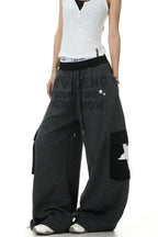 Star Pocket Letter Print Pants