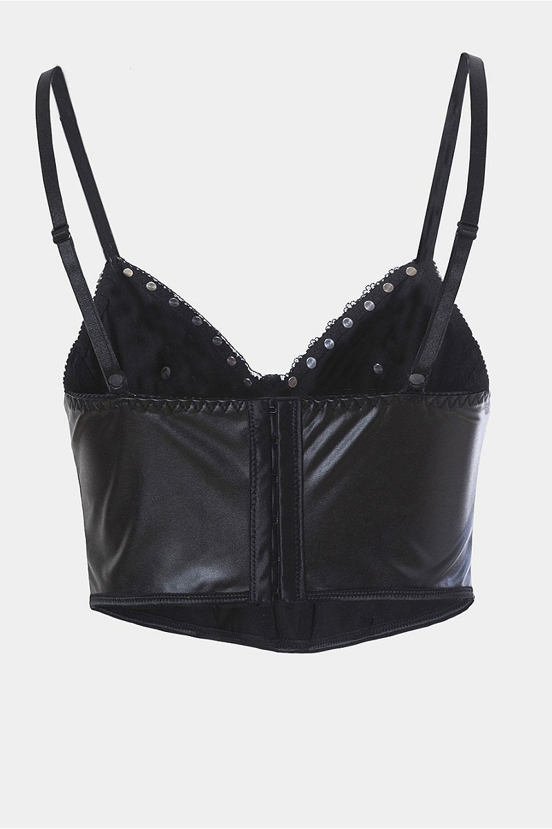 Punk Leather Corset Camis Secondary image