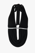 Sexy Street Deep V Neck Backless Halter Top