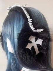 Gothic Skeleton Cross Earmuf