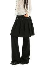 Pleated Skirt Overlay Flared Pants