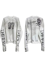 Skull Number Washed Graphic Sweatshirt