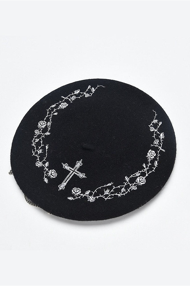 Gothic Rose Embroidery Hat Secondary image