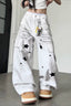 Star Print Cargo Denim Pants
