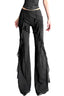 Cascading Ruffle Black Flared Pants