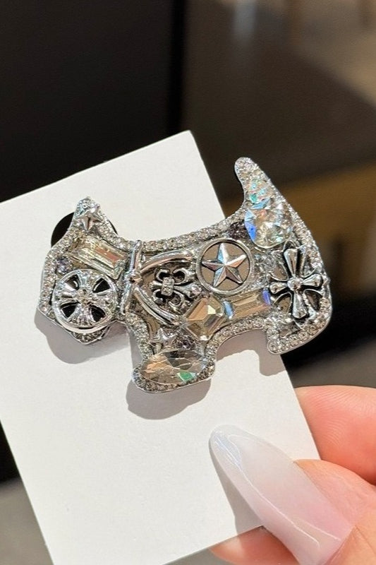 Punk Rhinestone Metal Dog Hair Accs