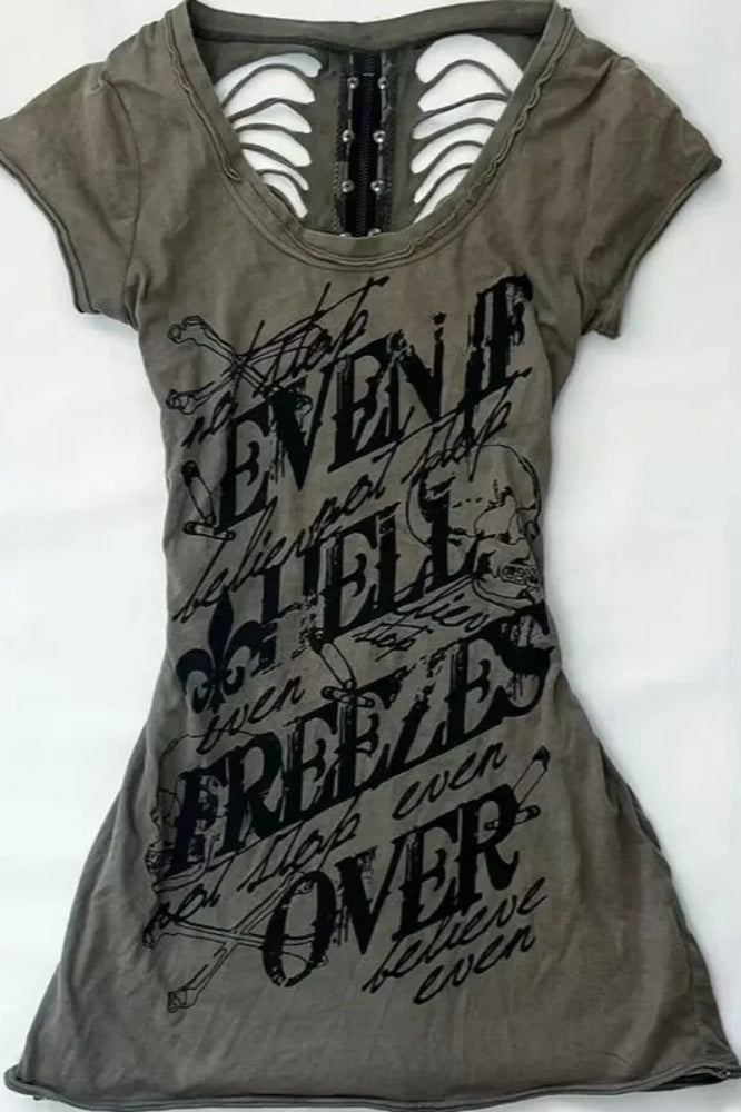 Y2K Punk Slim Short Sleeve Mesh Top Secondary image