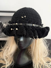 Harajuku Y2K Spicy Girl Rivet Piercing Knitted Hat