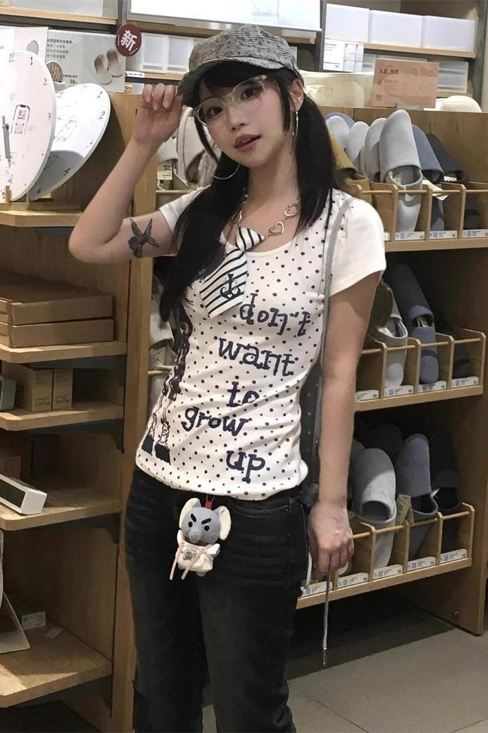Grunge Cotton Regular Shoulder Short T-shirt