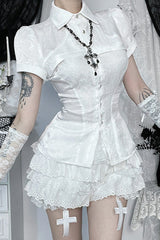 Alt Style Lace Splice Blouse