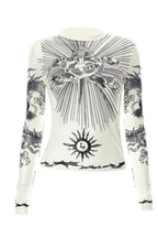 Y2K Punk Graphic Full Sleeve See Through T-shirt