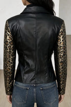 Leopard Sleeve Zip Jackets