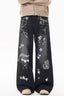 Graffiti Print Wide Leg Pants