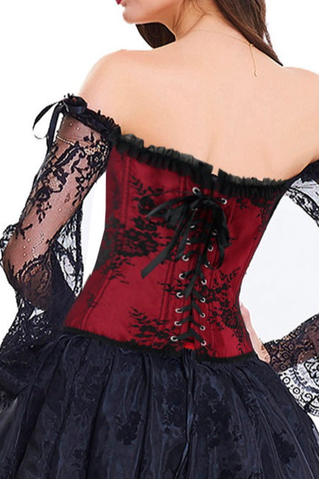 Off Shoulder Mid Sleeve Boned Push Up Corset Secondary image