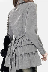 Dark Gothic Striped Slim Mini Dress