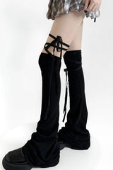 Y2k Soft Solid Color Thigh-high Leg Warmers