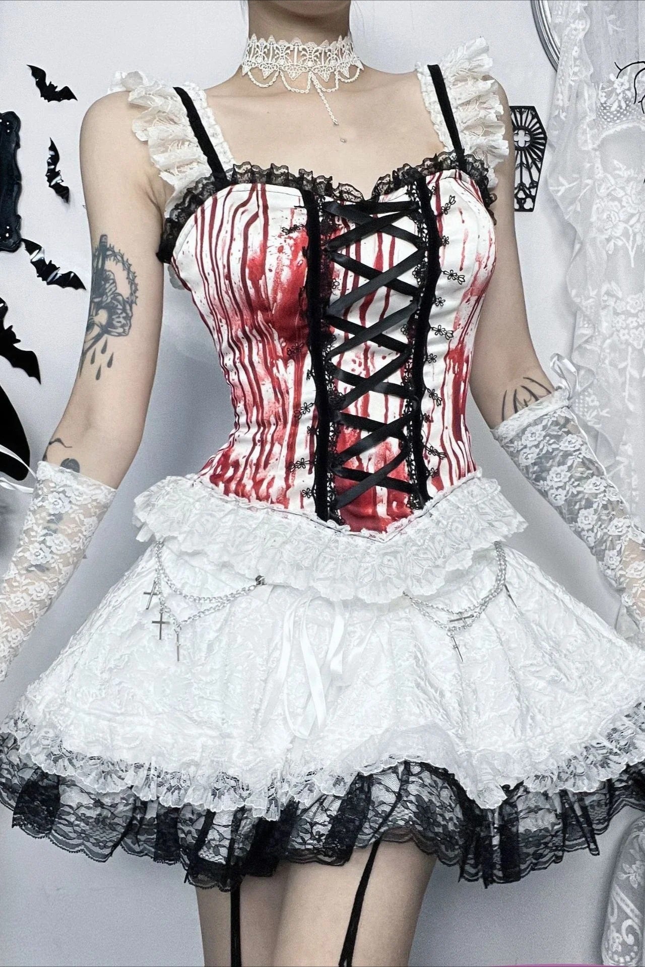 Y2K Bloody Mini Skirt Halloween Costume Main image