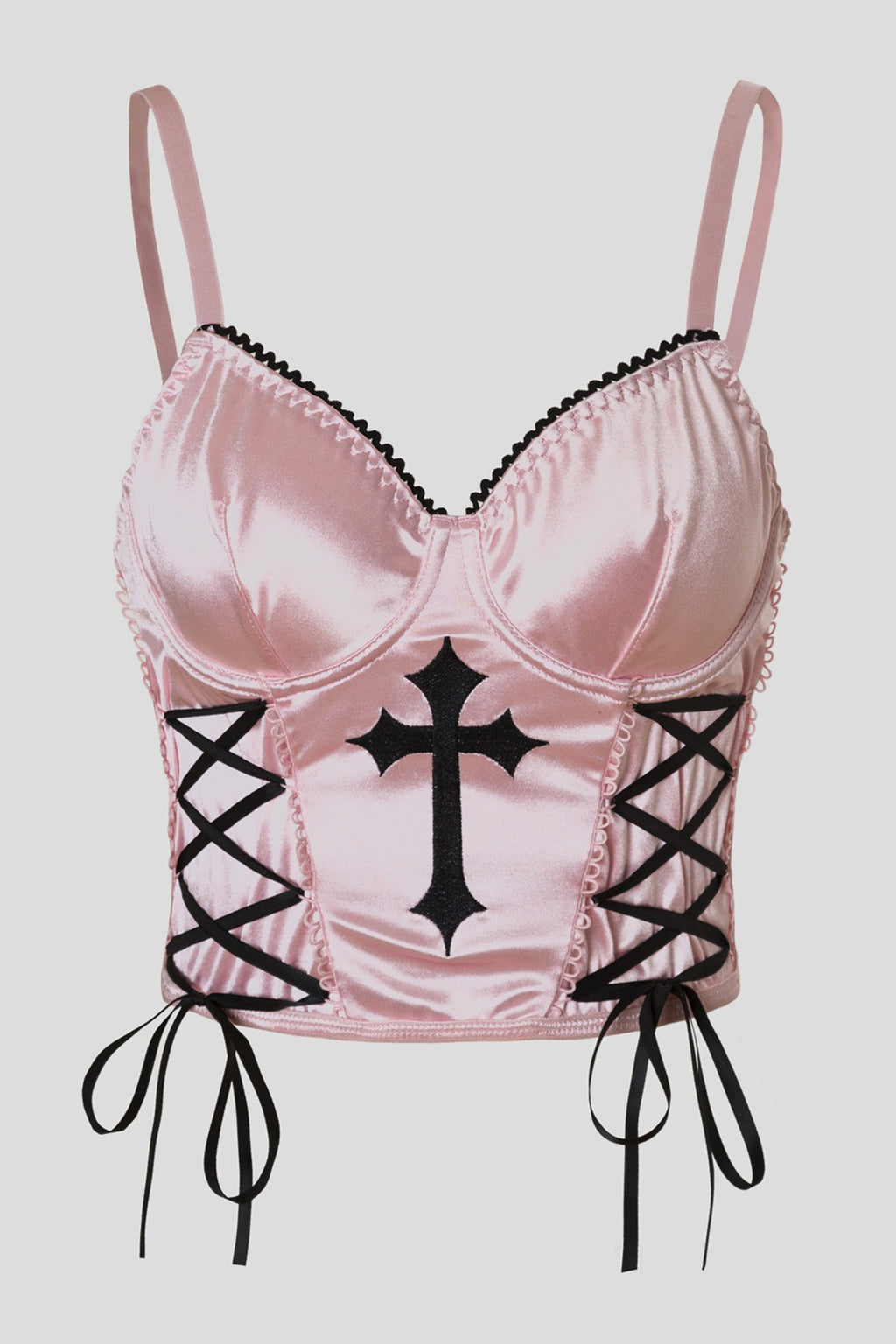 Cross Detail Side Lace Tank Top