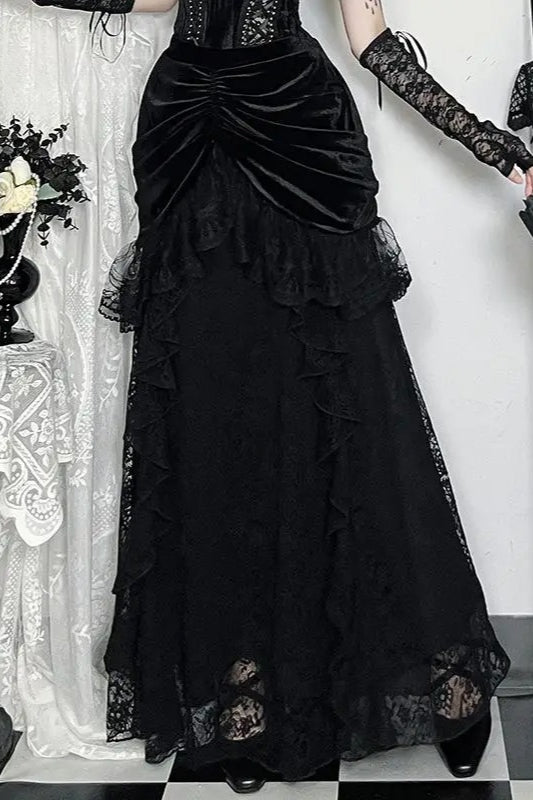 Elegant Black Gothic Gown Skirt Main image