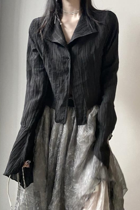 Gothic Dark Retro Long Sleeve Blouse Secondary image