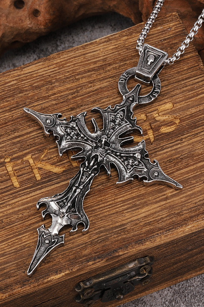 Vintage Gothic Cross Pendant Necklace