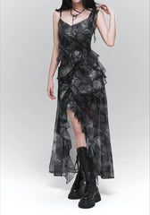 Tie-Dye V-Neck Midi Dress