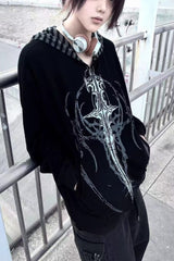 Unisex Y2K Japanese Dark Streetwear Thin Hooded Coat