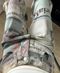 Newspaper Gothic Grunge Baggy Pant