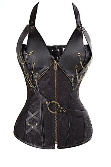 Vintage Court Halter Brown Corset Main image