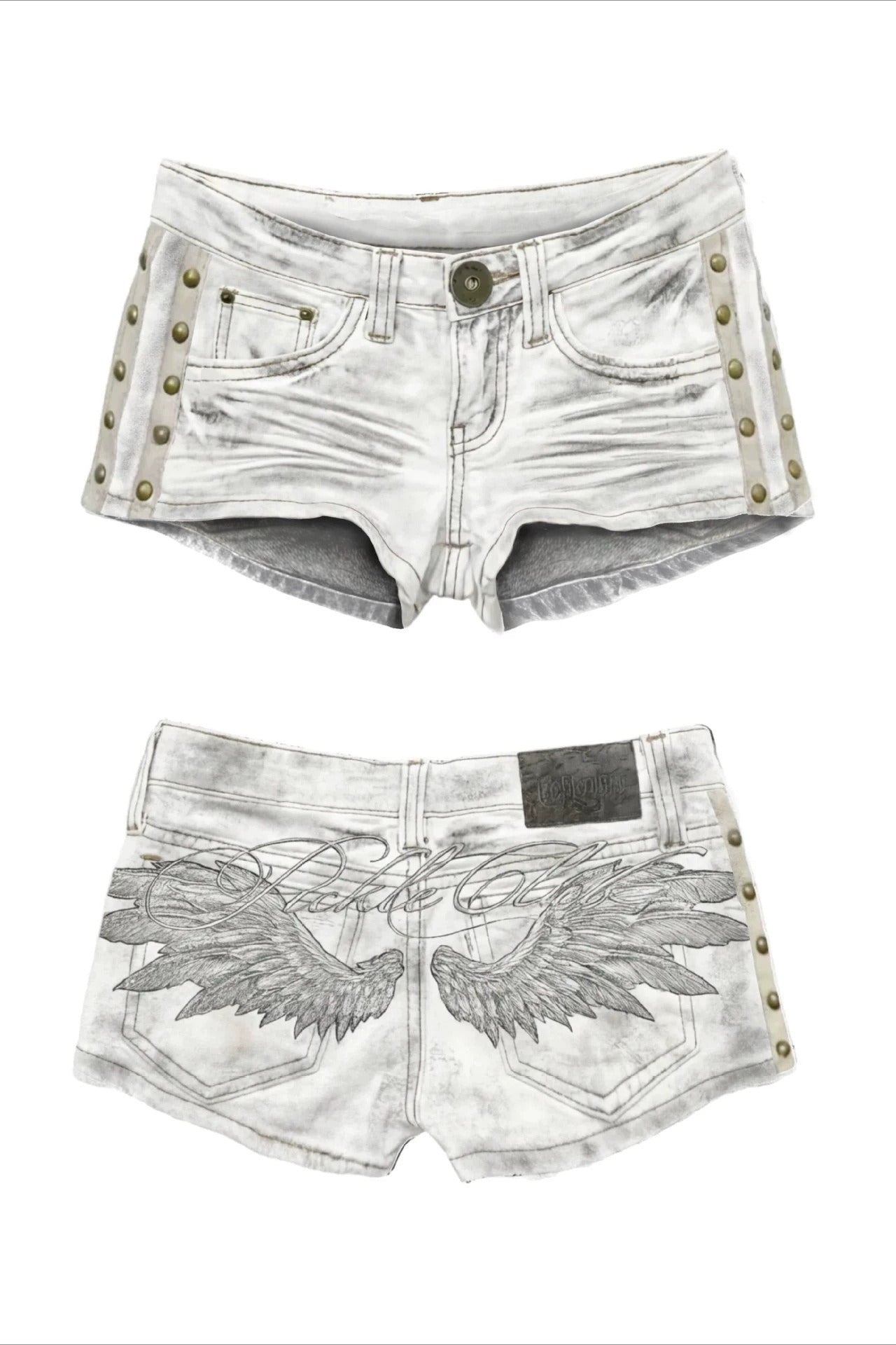 Studded Embroidered Denim Hot Pants Main image