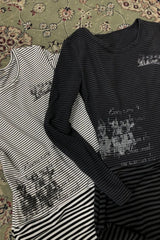 Y2k Punk Striped Long Sleeve Knit Top